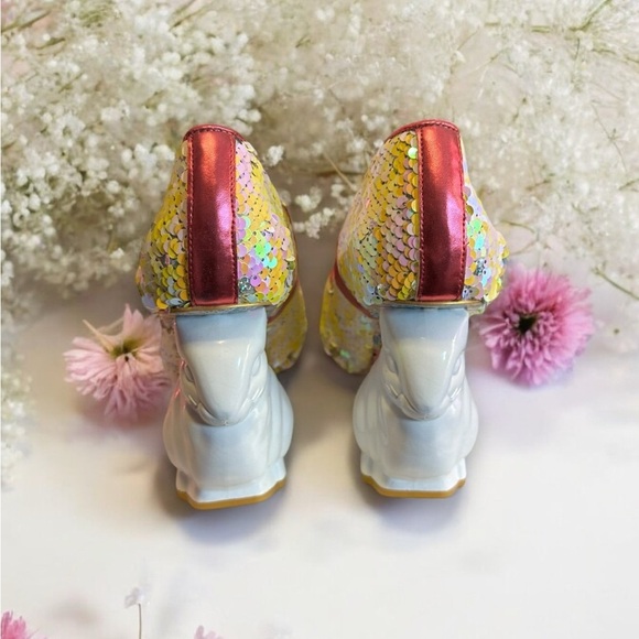 Irregular Choice Gold Glitter Heels - Picture 3 of 4